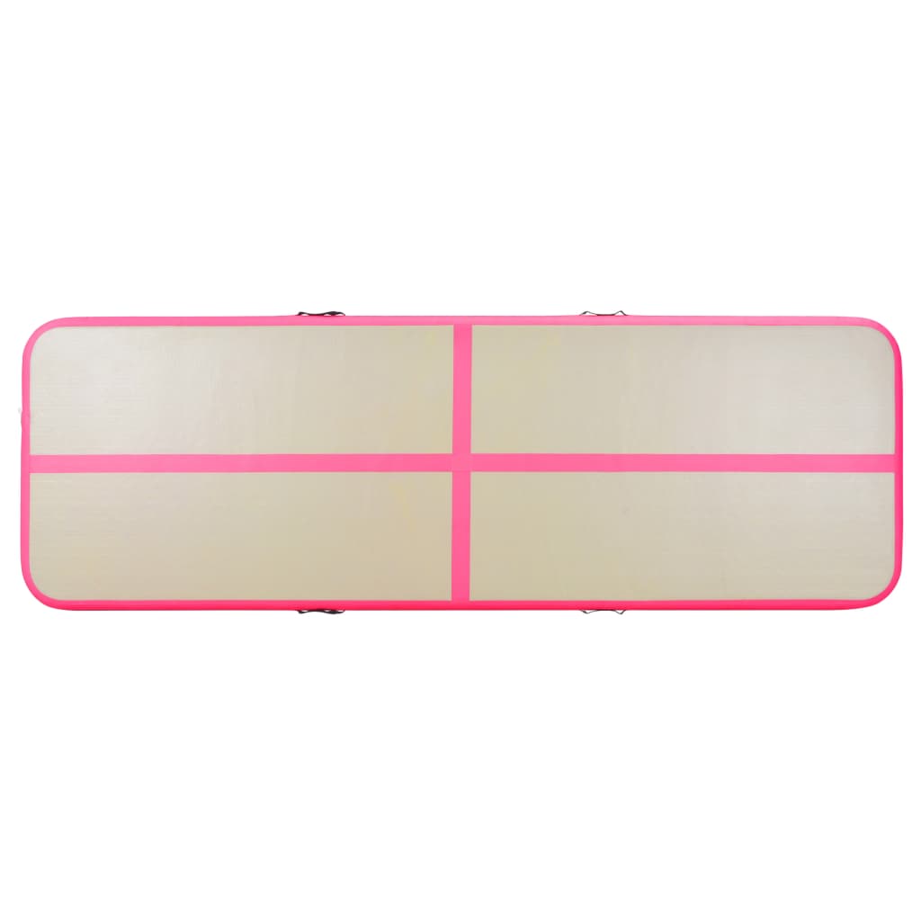 vidaXL rózsaszín PVC felfújható tornaszőnyeg pumpával 500x100x10 cm