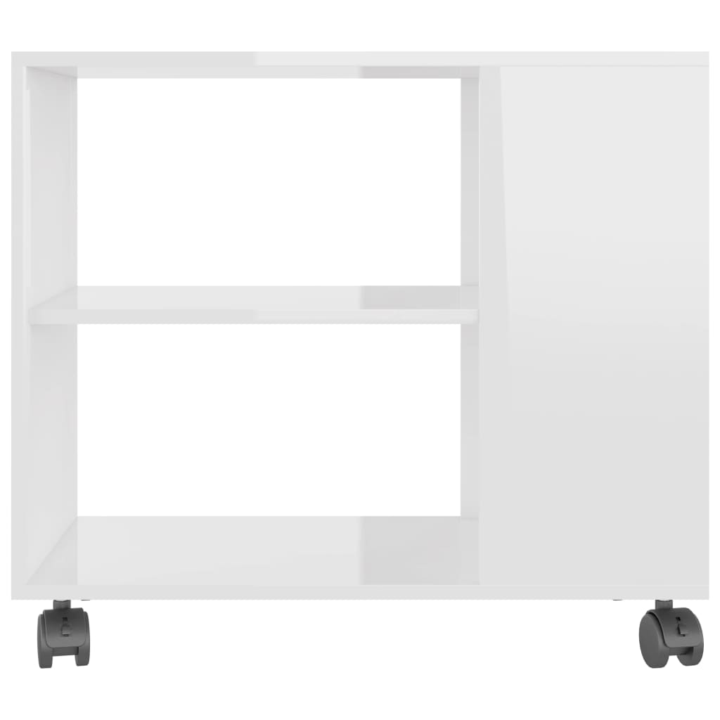 vidaXL magasfényű fehér szerelt fa kisasztal 70 x 35 x 55 cm