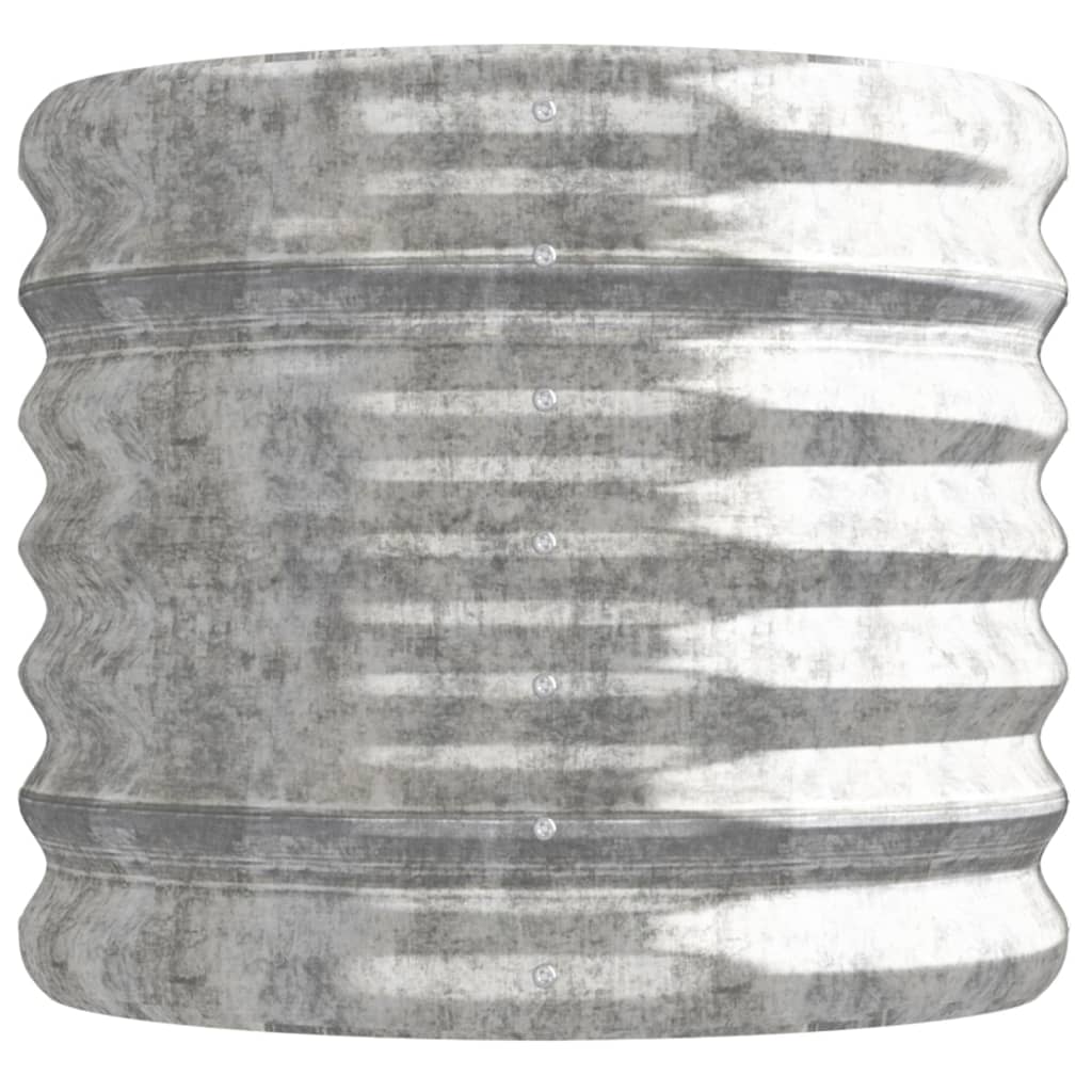vidaXL ezüstszínű porszórt acél kerti magaságyás 114x40x36 cm