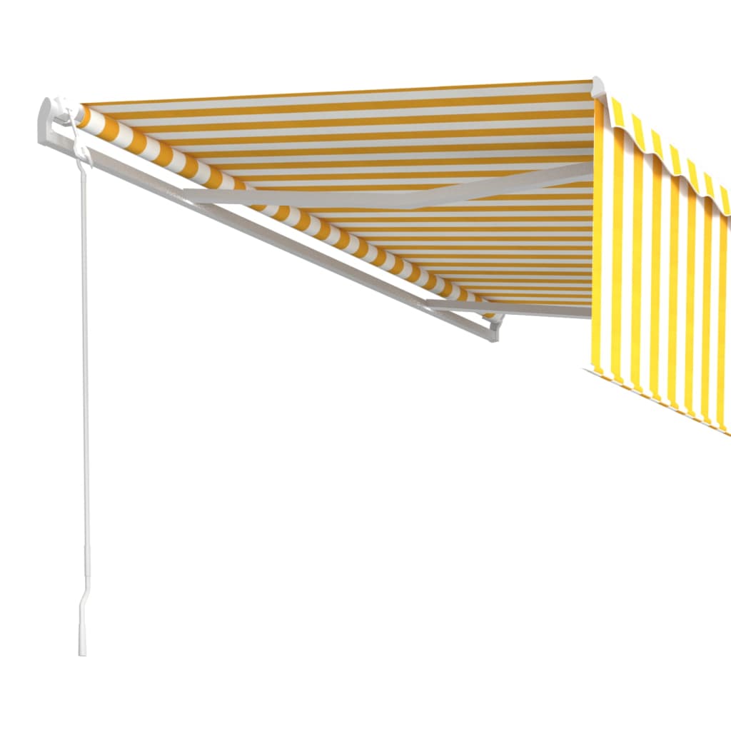vidaXL sárga és fehér automata napellenző redőnnyel 5 x 3 m