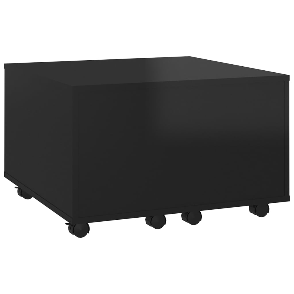 vidaXL magasfényű fekete forgácslap dohányzóasztal 60 x 60 x 38 cm