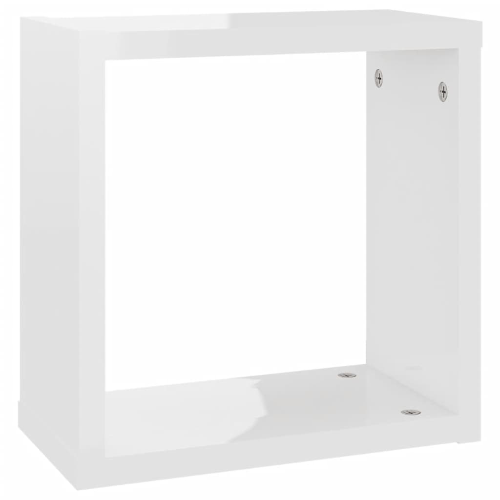 vidaXL 6 db magasfényű fehér fali kockapolc 30 x 15 x 30 cm