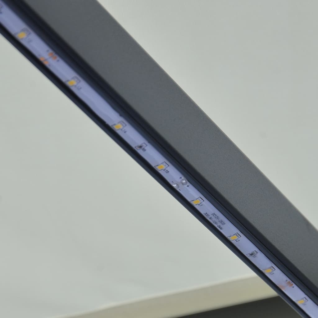 vidaXL krémszínű szélérzékelős és LED-es behúzható napellenző 300 x 250 cm