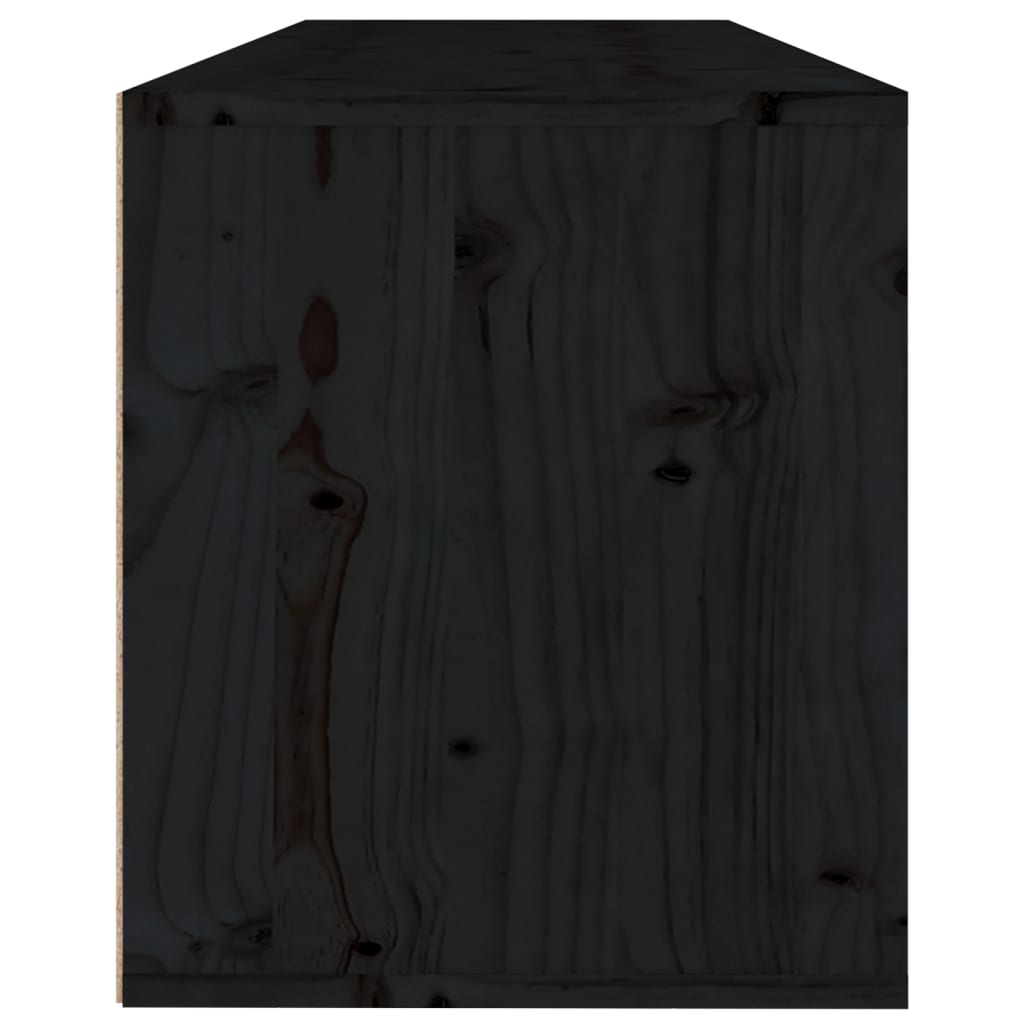 vidaXL fekete tömör fenyőfa faliszekrény 100 x 30 x 35 cm