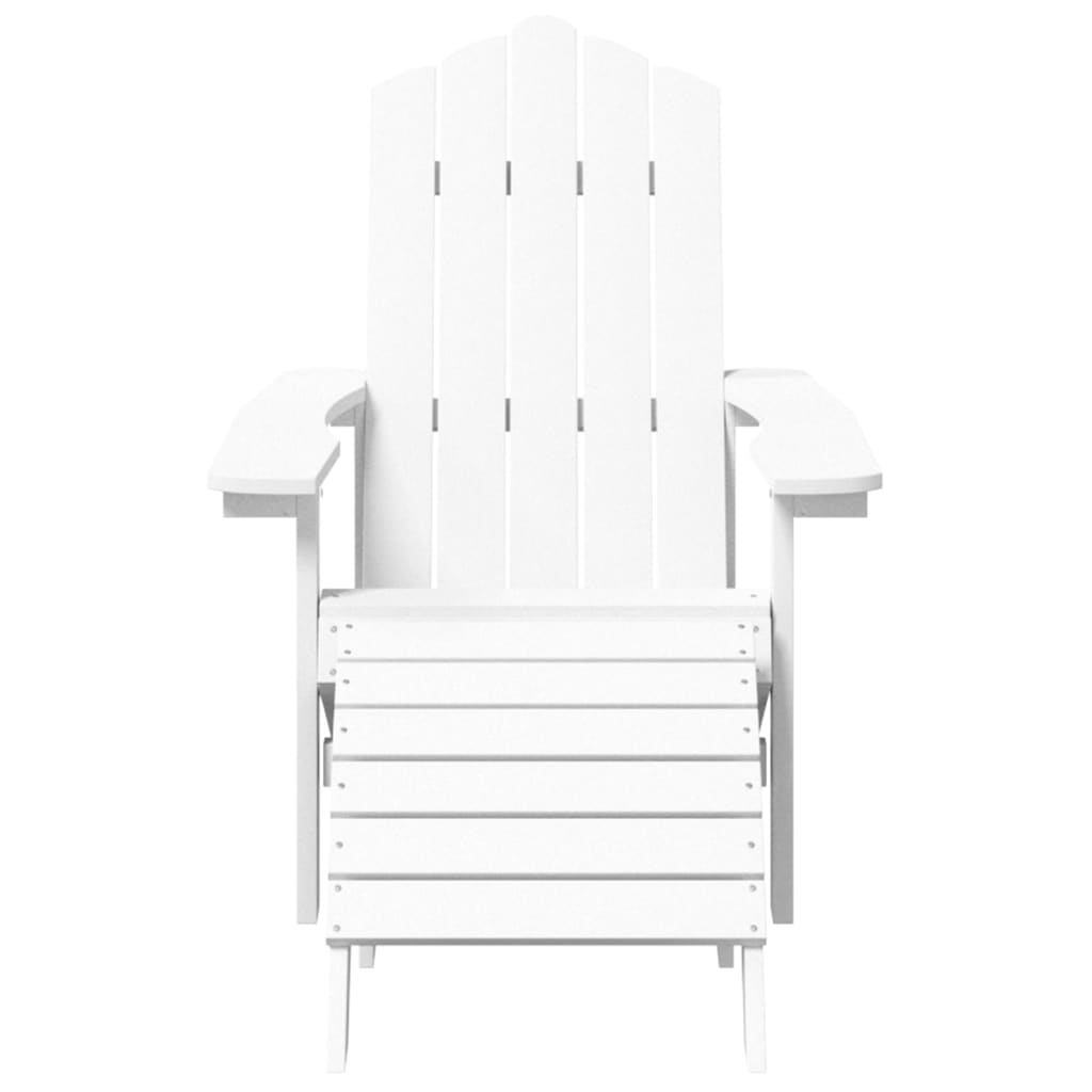 vidaXL 2 db fehér HDPE kerti adirondack szék lábtartóval