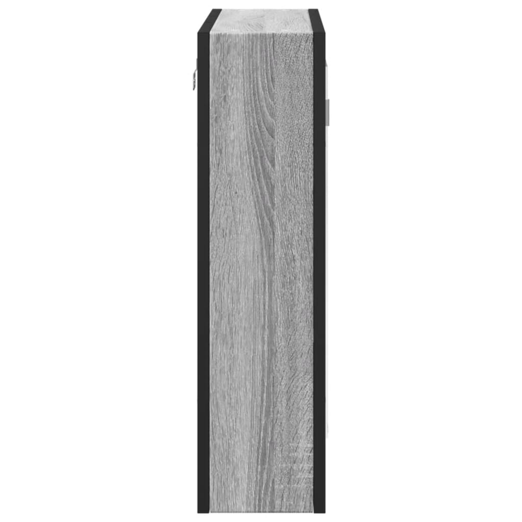 vidaXL szürke sonoma színű szerelt fa tükrös szekrény 60x16x60 cm
