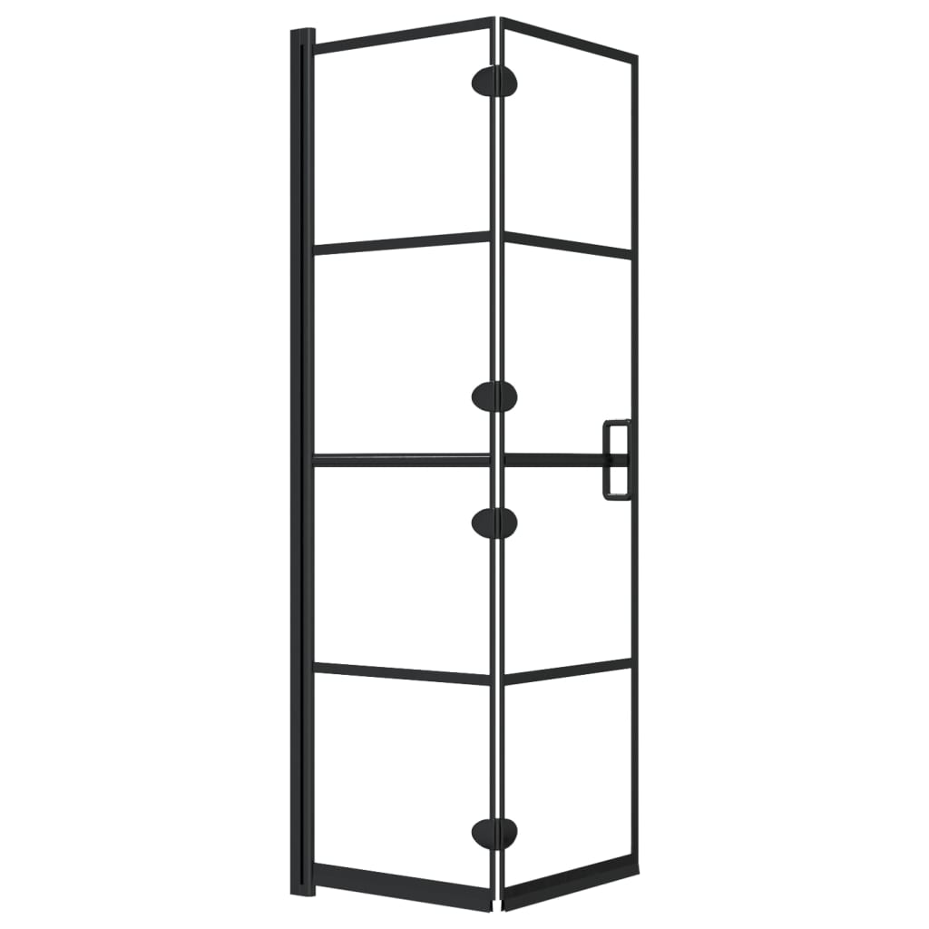 vidaXL fekete ESG zuhanykabin összecsukható ajtóval 80 x 140 cm