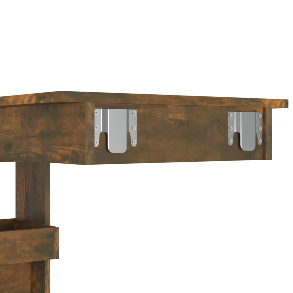 vidaXL füstös tölgyszínű fatermék fali bárasztal 102 x 45 x 103,5 cm