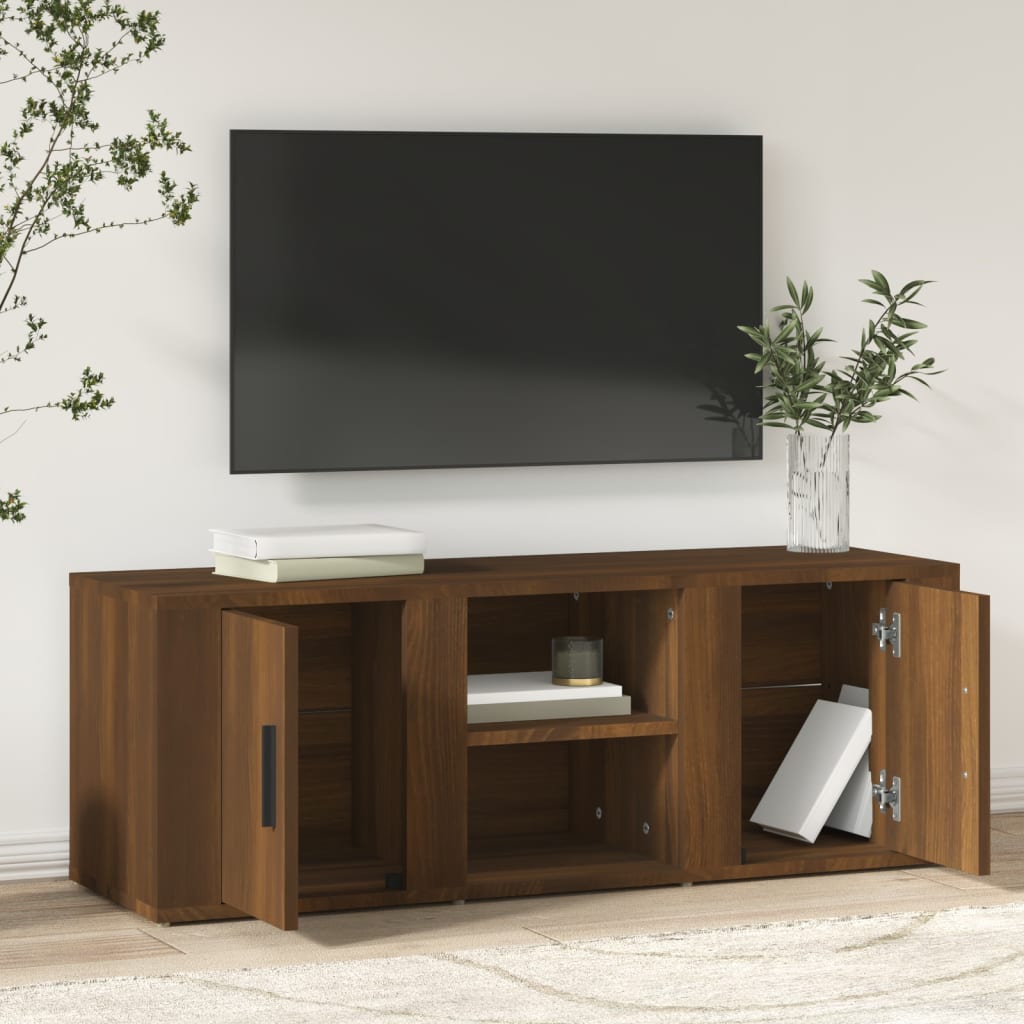 vidaXL barna tölgyszínű szerelt fa TV-szekrény 100x31,5x35 cm