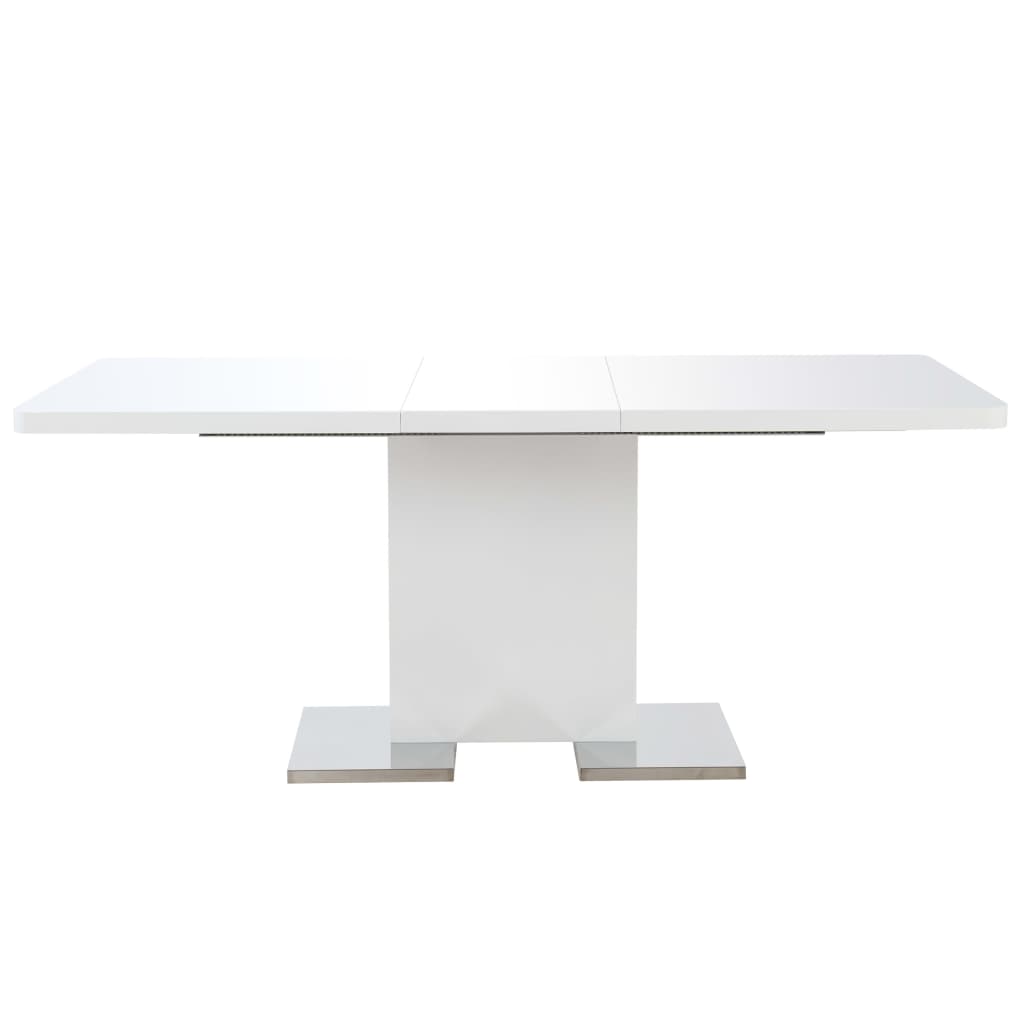 vidaXL magasfényű fehér MDF kihúzható étkezőasztal 180 x 90 x 76 cm