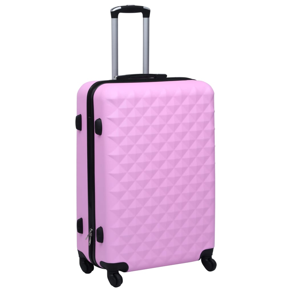 vidaXL rózsaszín ABS keményfalú gurulós bőrönd