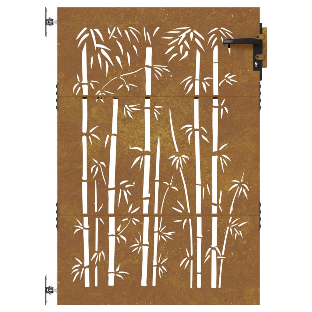 vidaXL bambuszmintás corten acél kerti kapu 85 x 150 cm