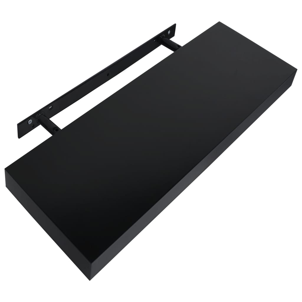 vidaXL 2 darab fekete lebegő fali polc 40 x 20 x 3,8 cm