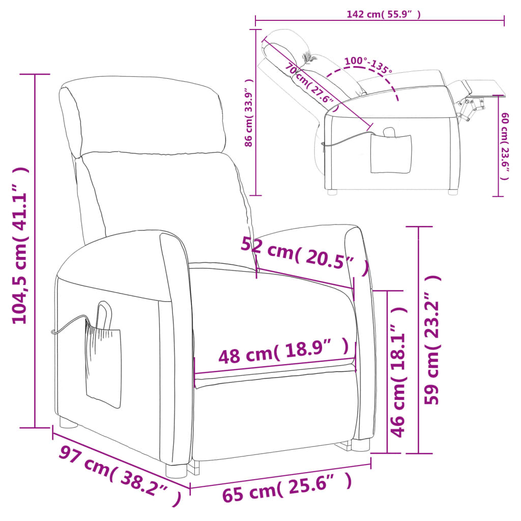 vidaXL világosszürke szövet felállást segítő fotel