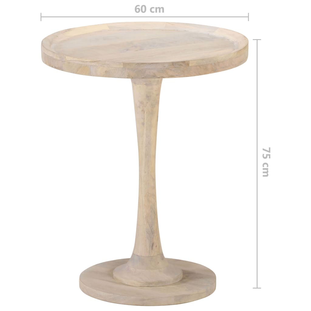 vidaXL tömör mangófa kisasztal Ø60 x 75 cm