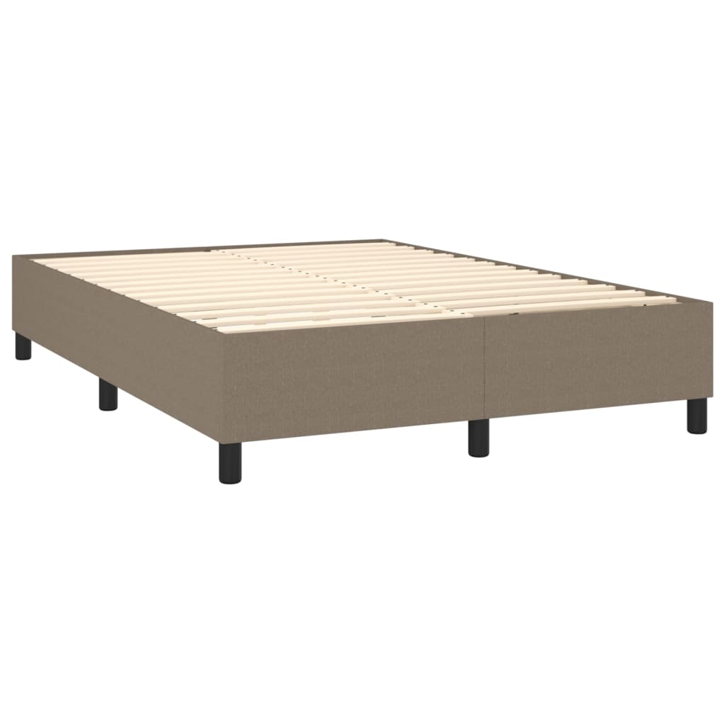 vidaXL tópszínű szövet rugós ágy matraccal 140 x 200 cm