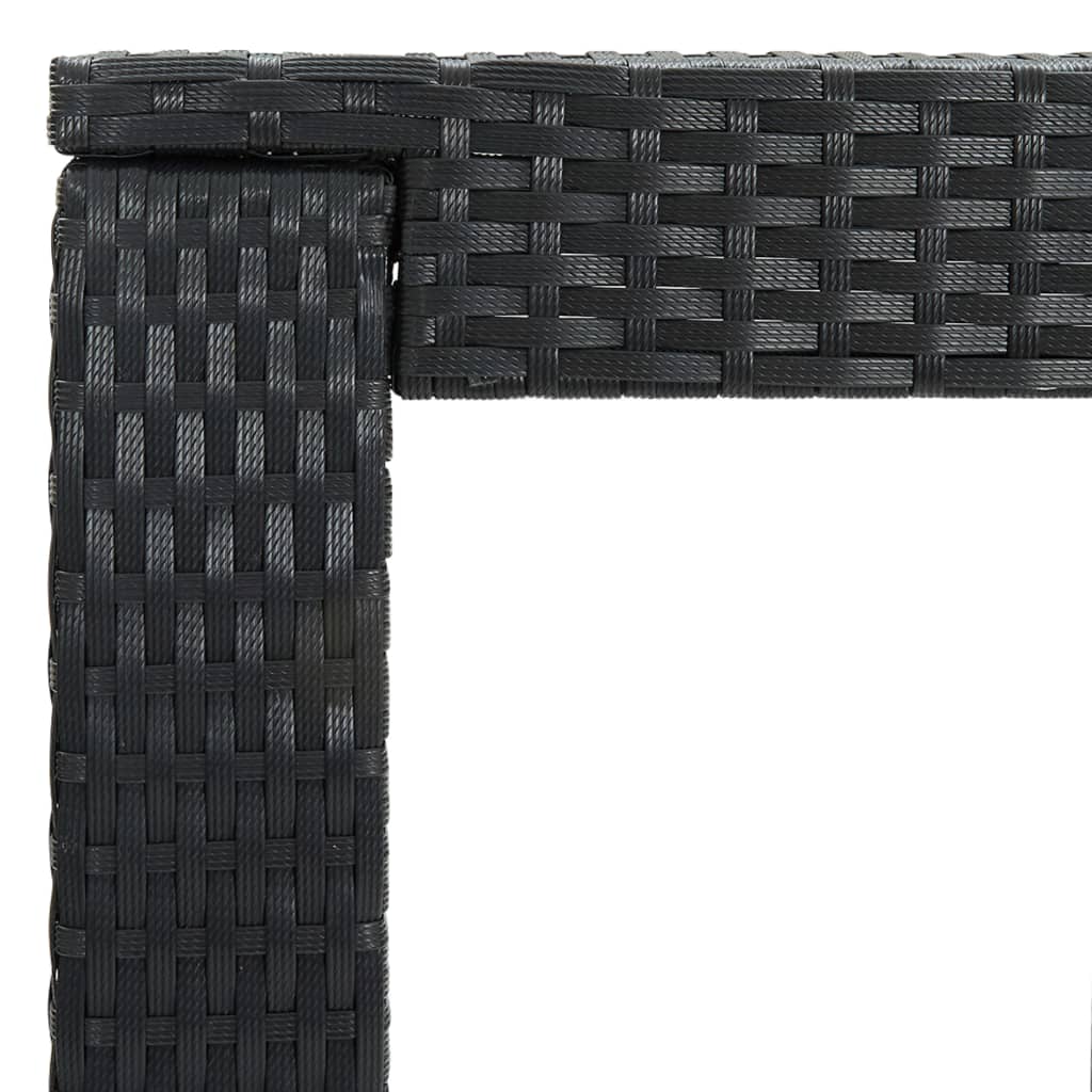vidaXL 3 részes fekete polyrattan kültéri bárszett párnákkal