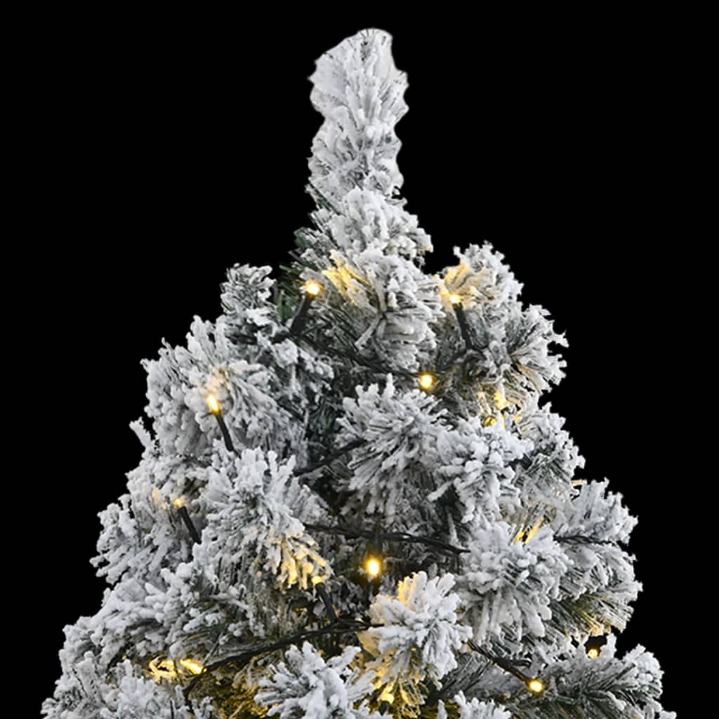 vidaXL csuklópántos műkarácsonyfa 300 LED-del és hópehellyel 240 cm