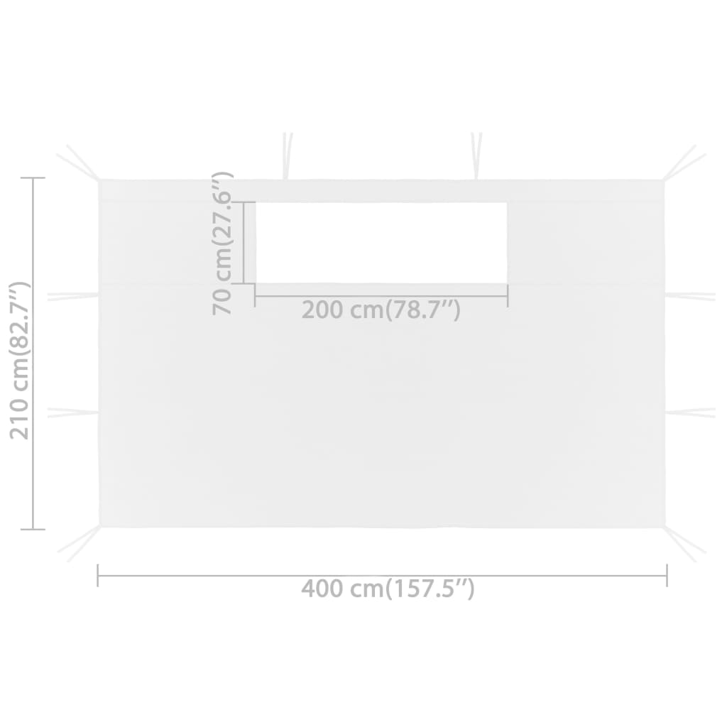 vidaXL 2 db fehér ablakos pavilonfal 4 x 2,1 m 70 g/m²