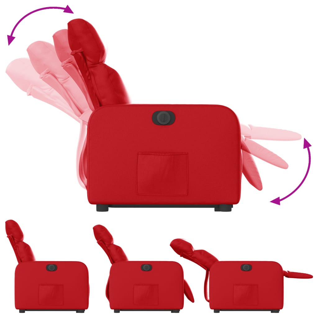 vidaXL elektromos bordó műbőr felállást segítő dönthető fotel