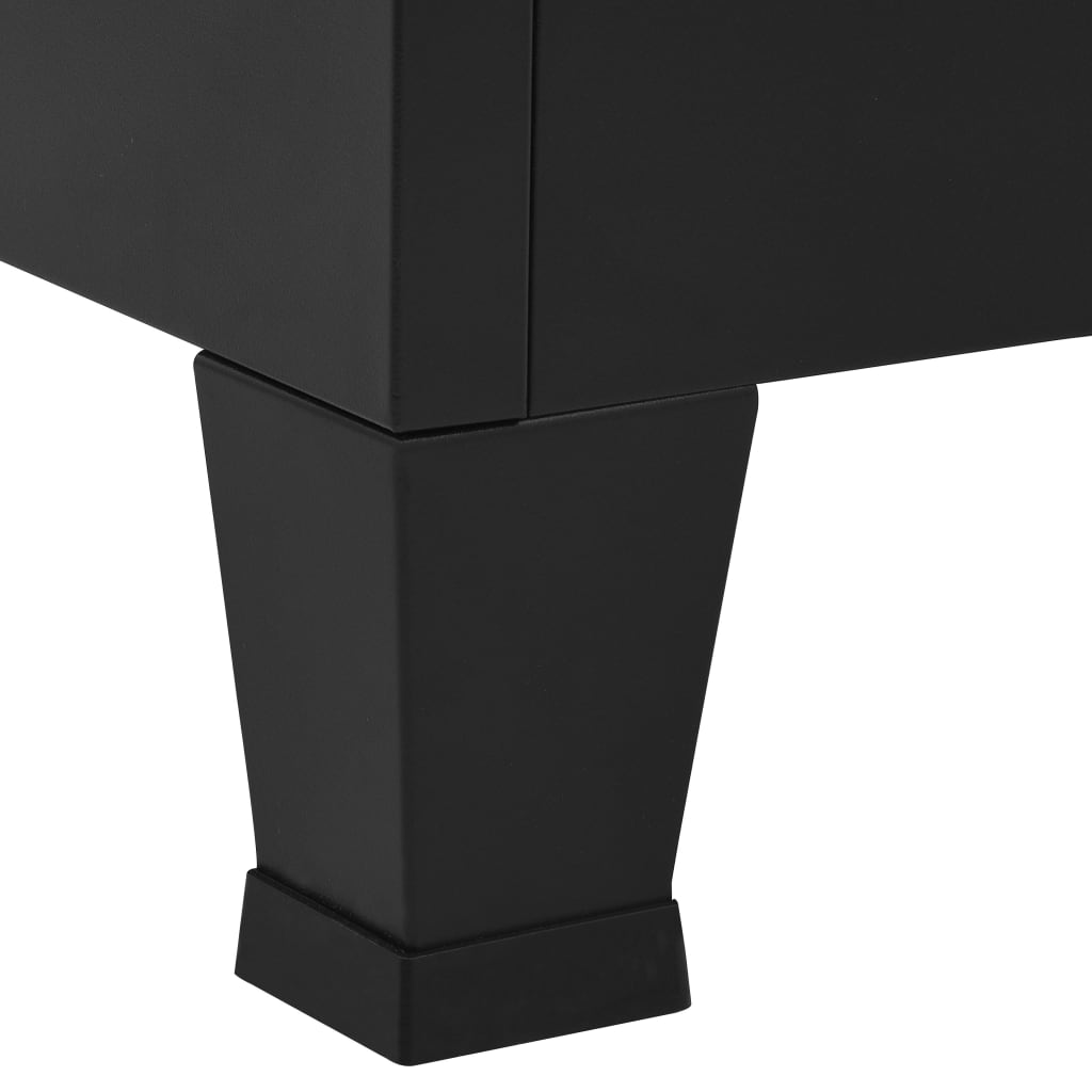 vidaXL fekete acél ipari tárolószekrény 90 x 40 x 100 cm