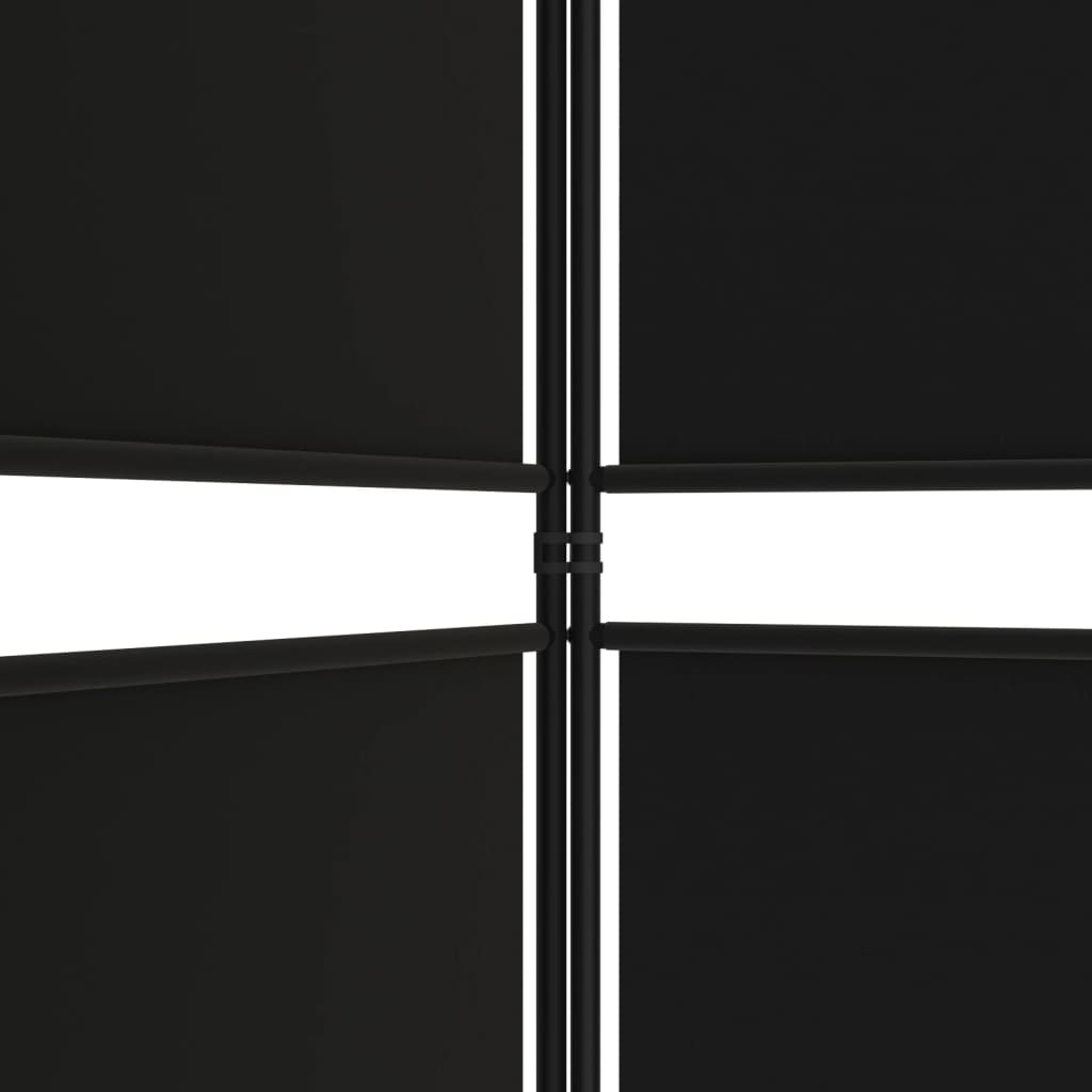vidaXL 4 paneles fekete szövet térelválasztó 200 x 180 cm