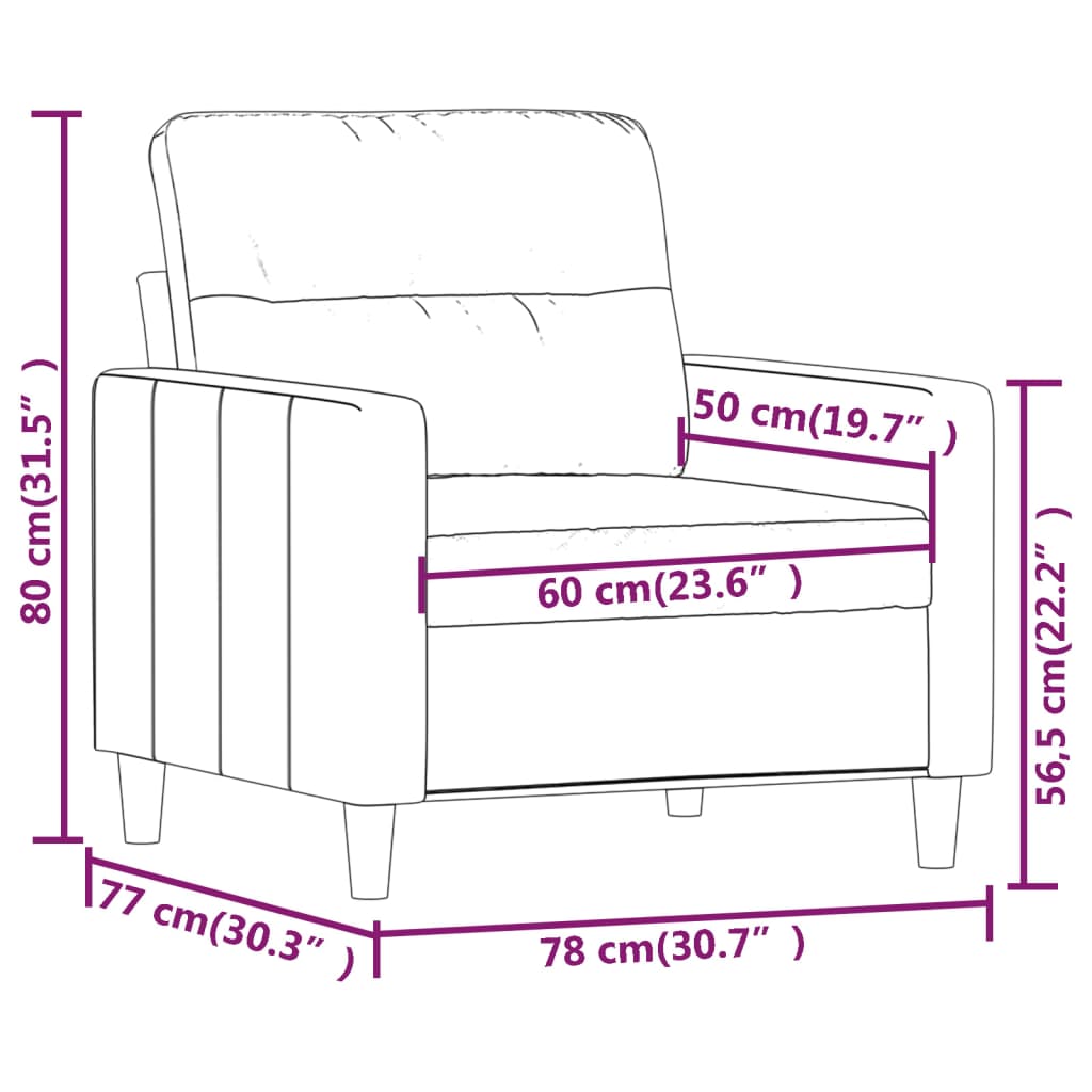 vidaXL sötétszürke szövet kanapéfotel 60 cm