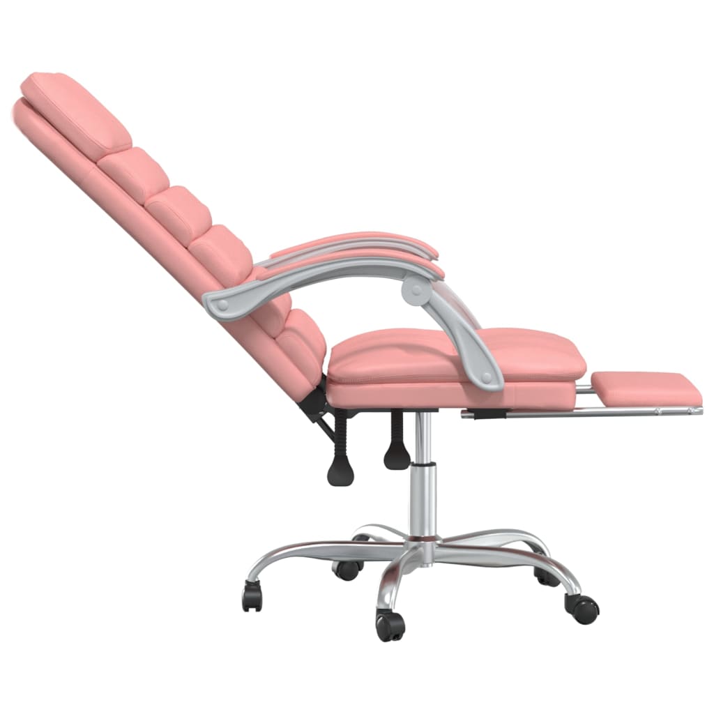 vidaXL rózsaszín műbőr dönthető irodai masszázsszék