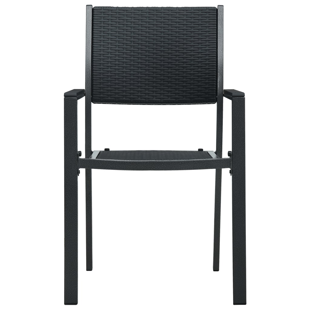 vidaXL 4 db fekete rattan hatású műanyag kerti szék