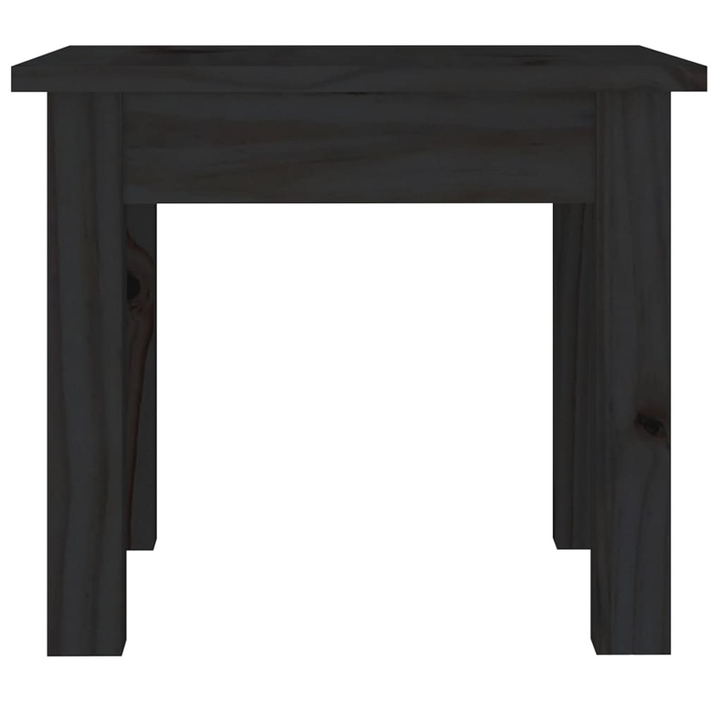 vidaXL fekete tömör fenyőfa dohányzóasztal 35 x 35 x 30 cm