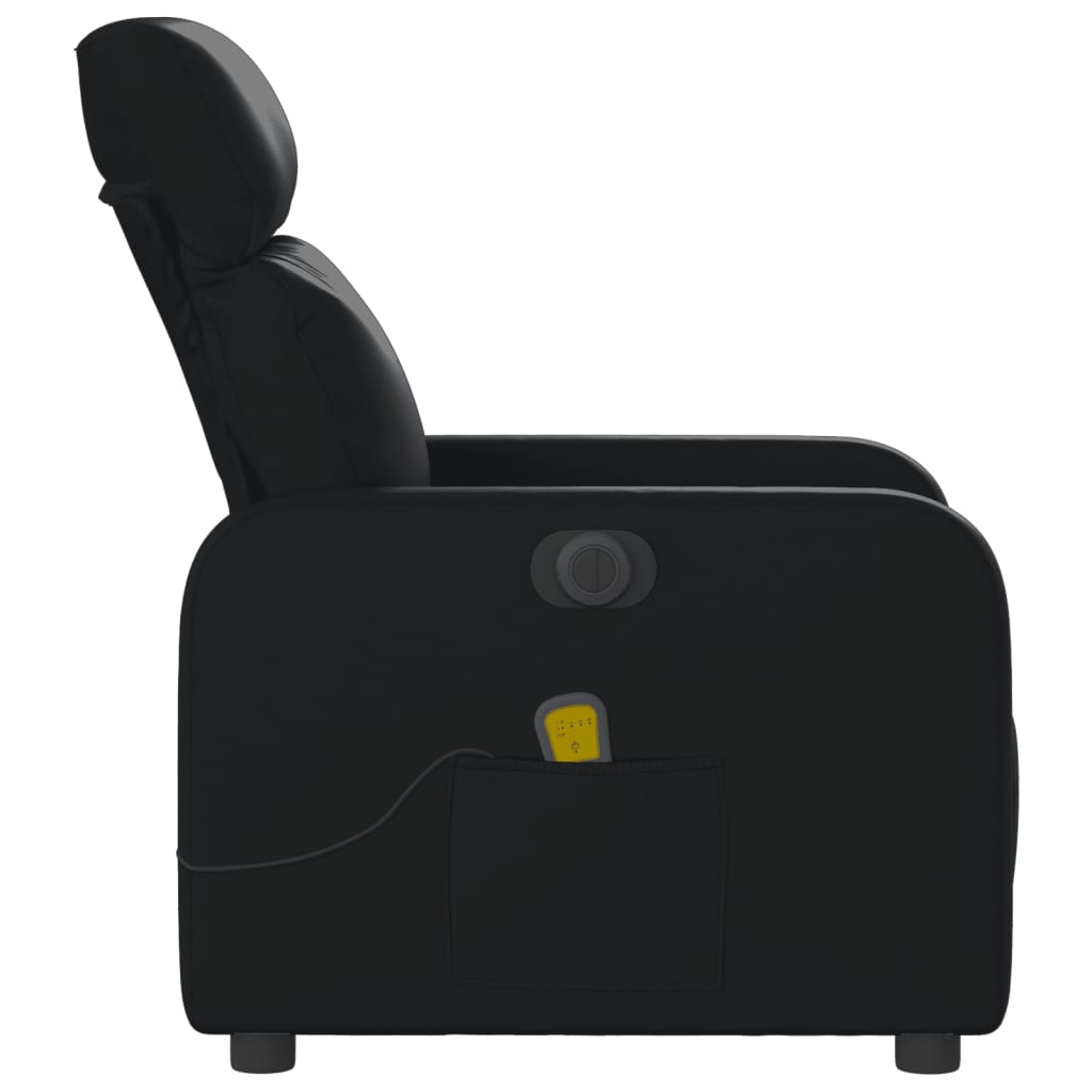 vidaXL fekete műbőr elektromos dönthető masszázsfotel