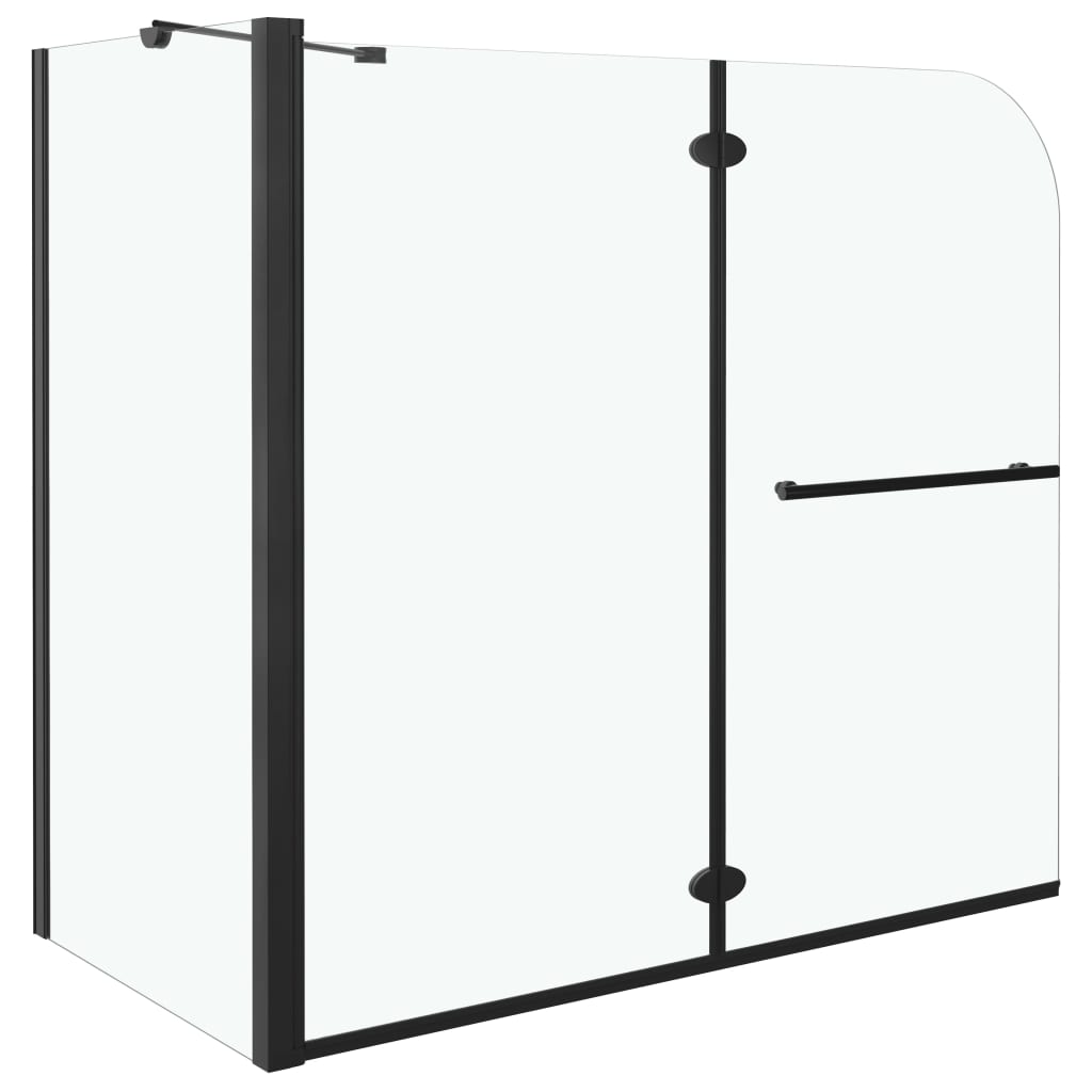 vidaXL fekete ESG zuhanykabin összecsukható ajtóval 120x68x130 cm