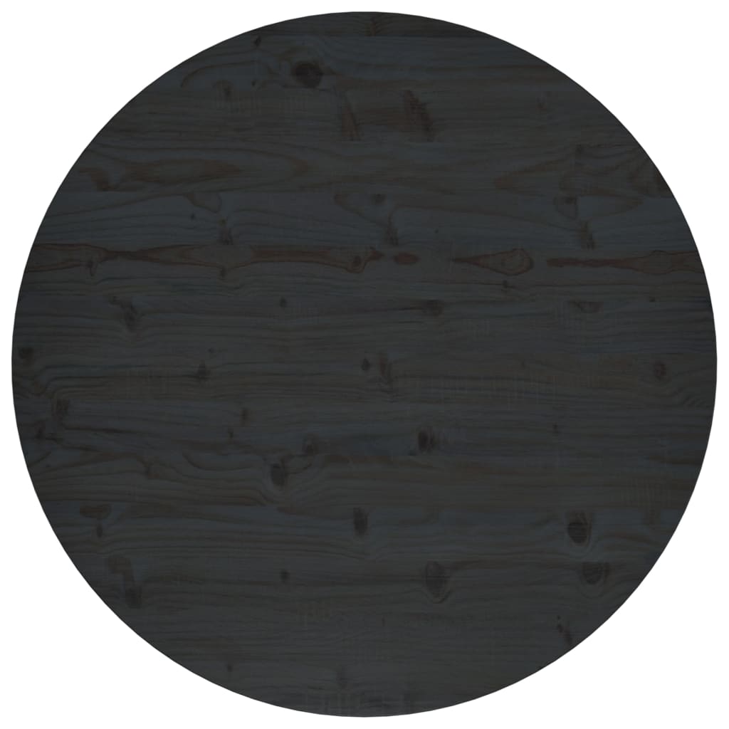 vidaXL fekete tömör fenyőfa asztallap Ø90 x 2,5 cm