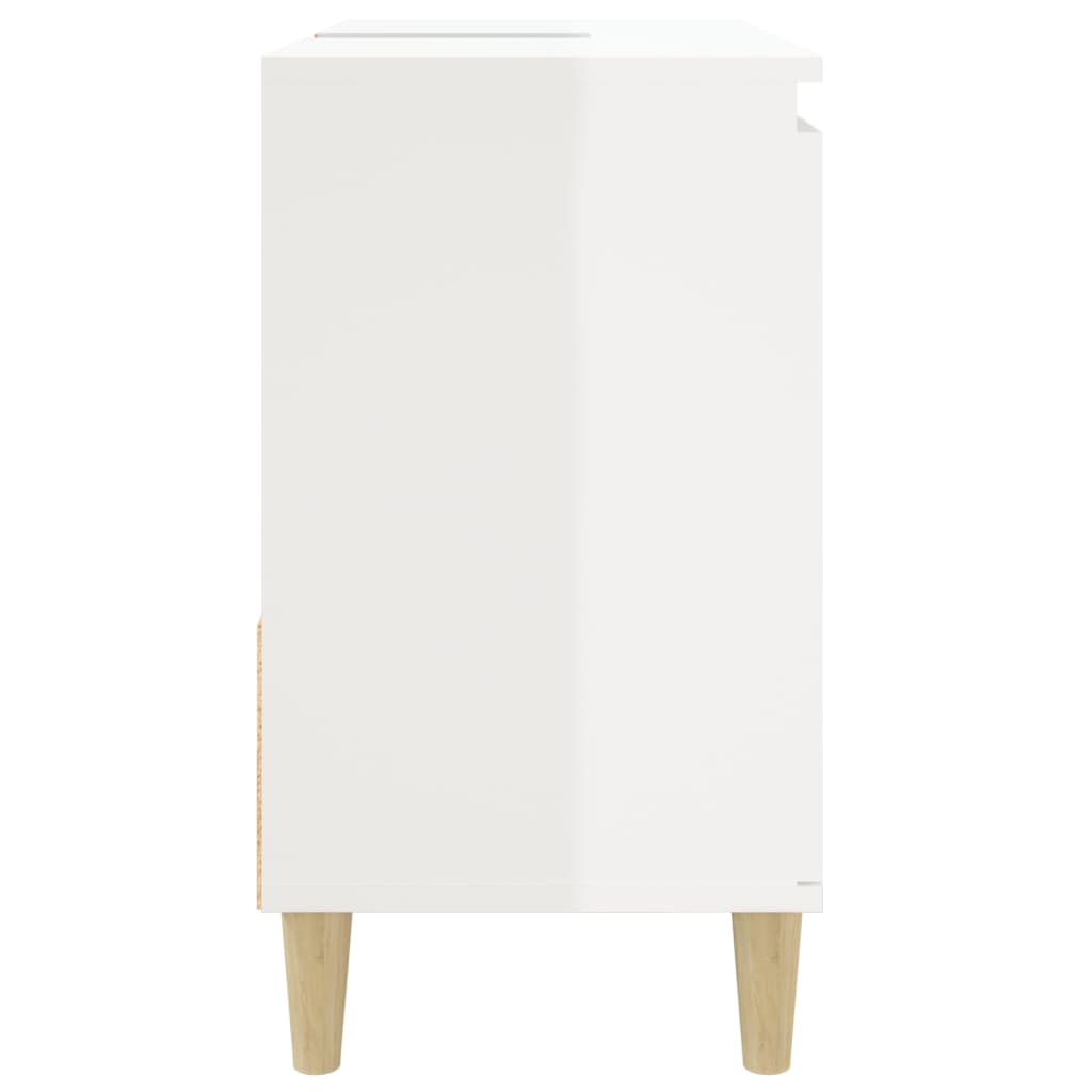 vidaXL magasfényű fehér szerelt fa fürdőszobaszekrény 65 x 33 x 60 cm