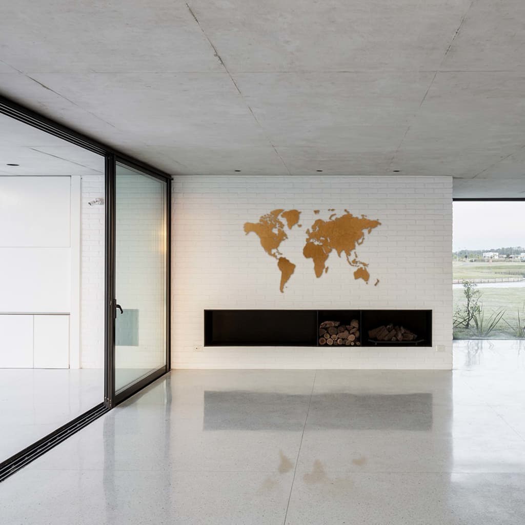 MiMi Innovations Luxury barna világtérkép fali dekoráció 180 x 108 cm
