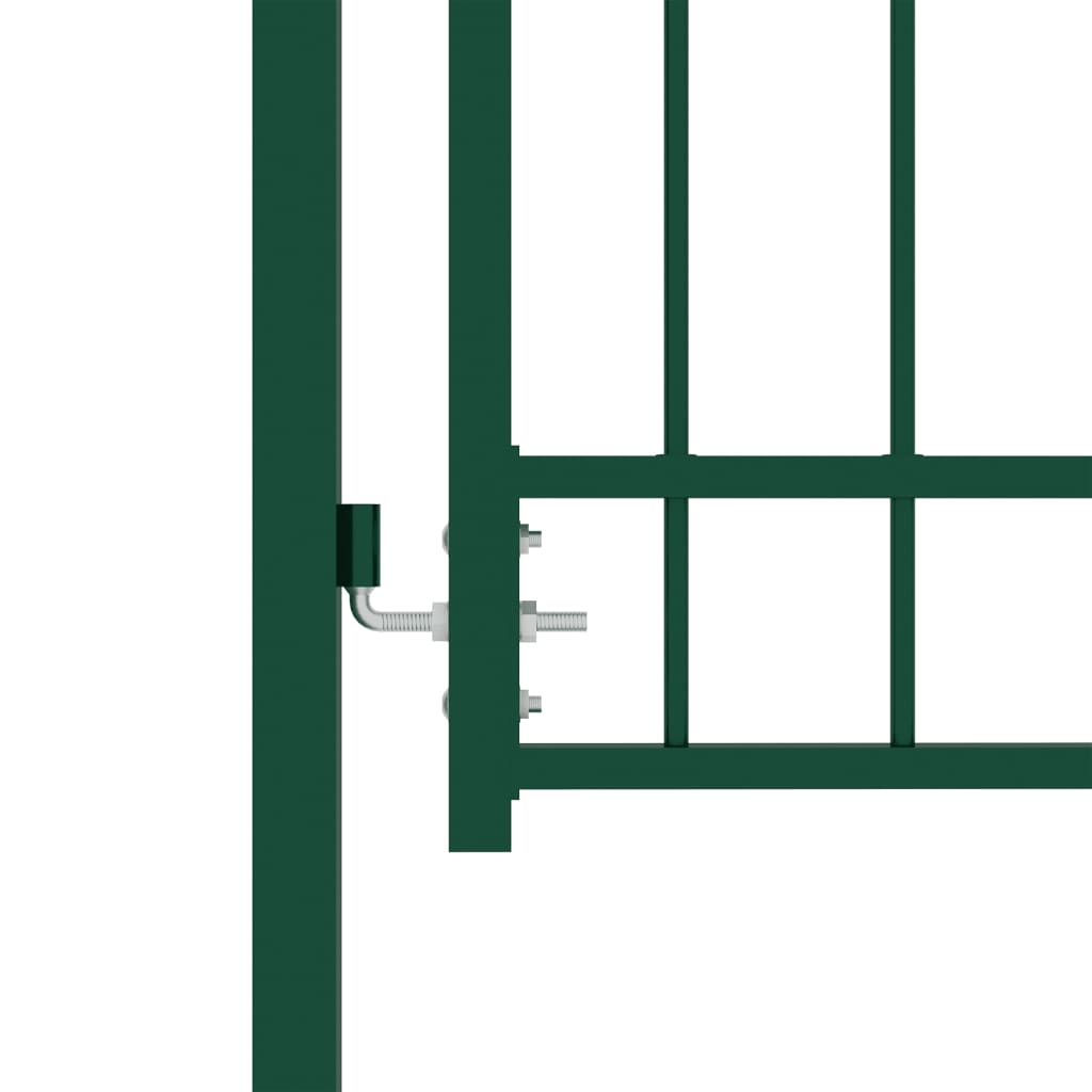 vidaXL zöld acél kerítéskapu cövekekkel 100 x 200 cm