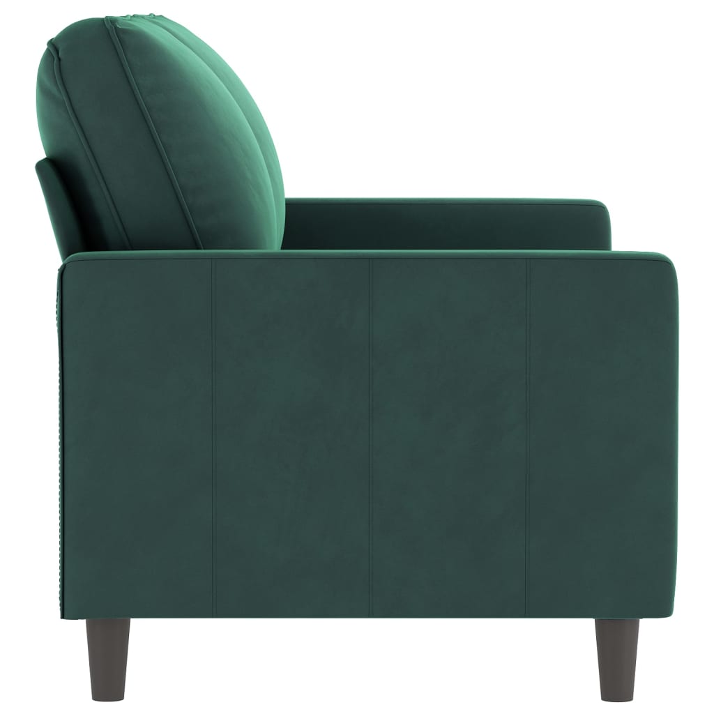 vidaXL kétszemélyes sötétzöld bársony kanapé 120 cm