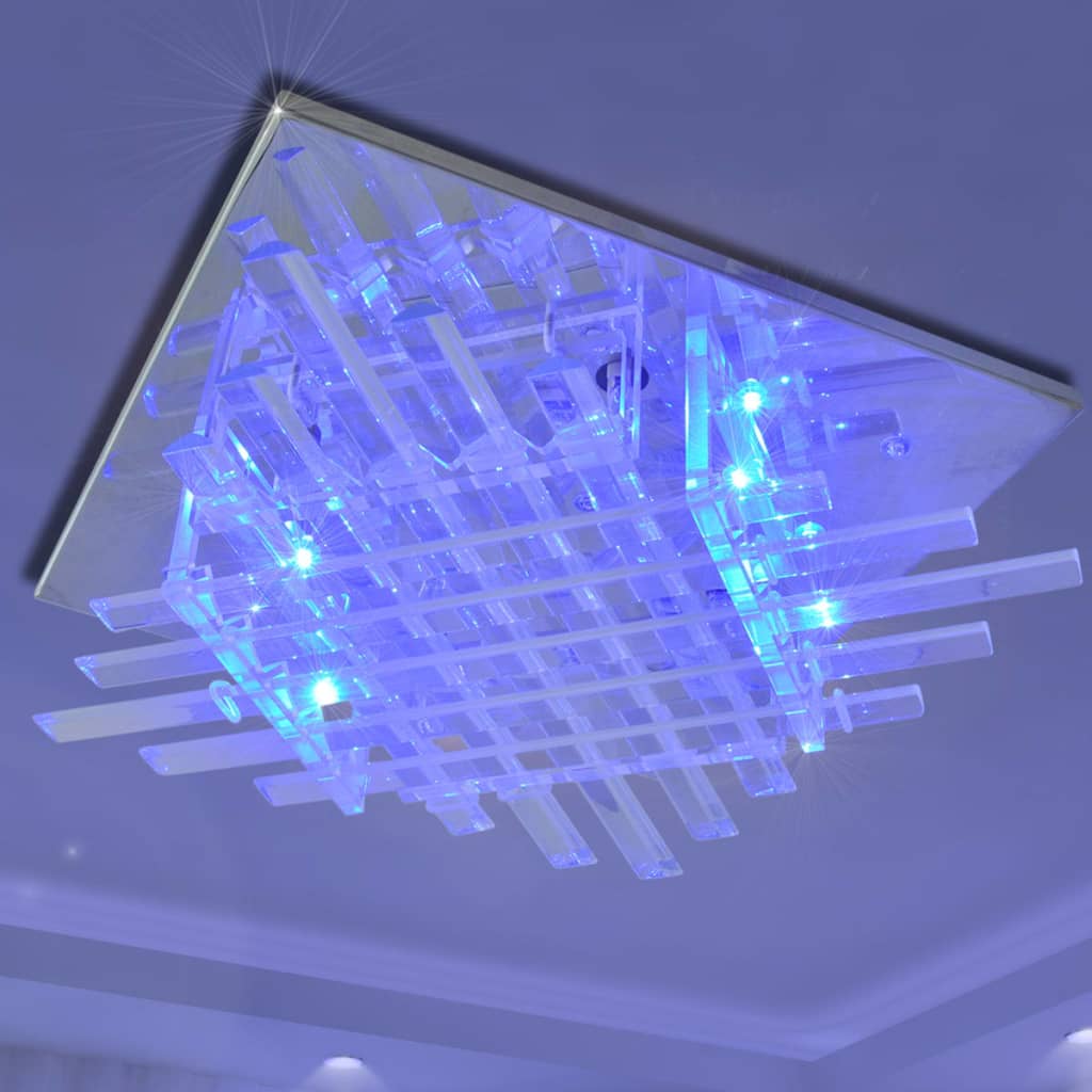 Szögletes RGB LED Mennyezeti Lámpa Üveg Csíkos