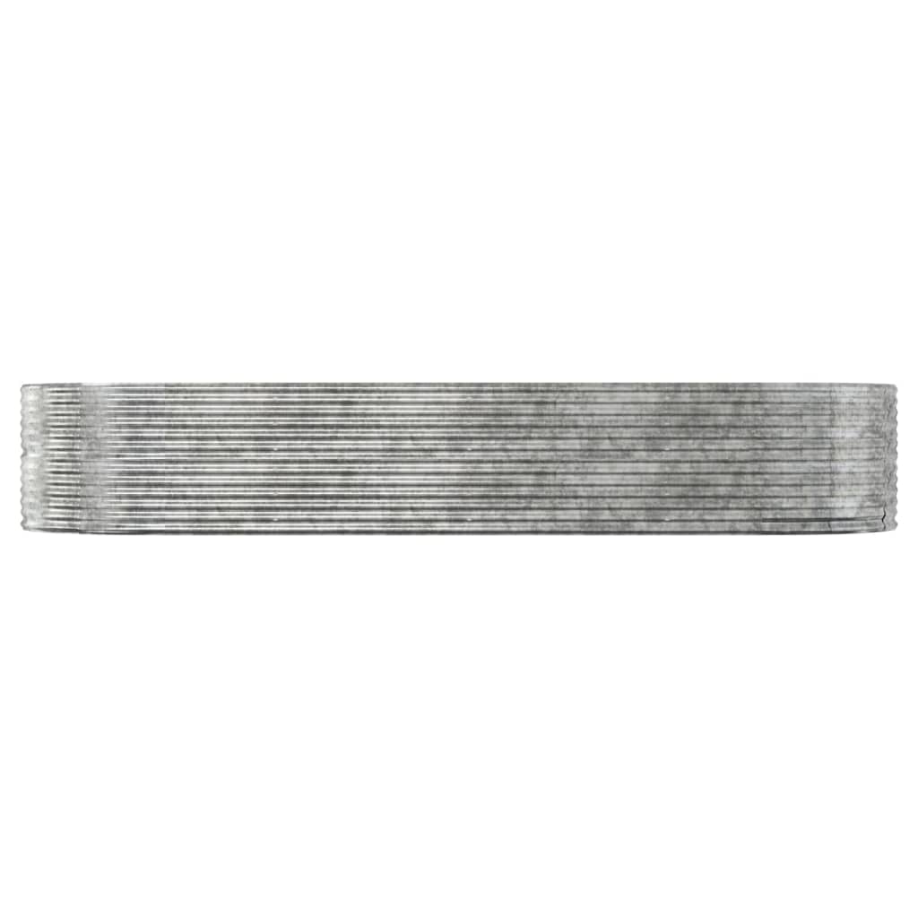 vidaXL ezüstszínű porszórt acél kerti magaságyás 367 x 140 x 68 cm
