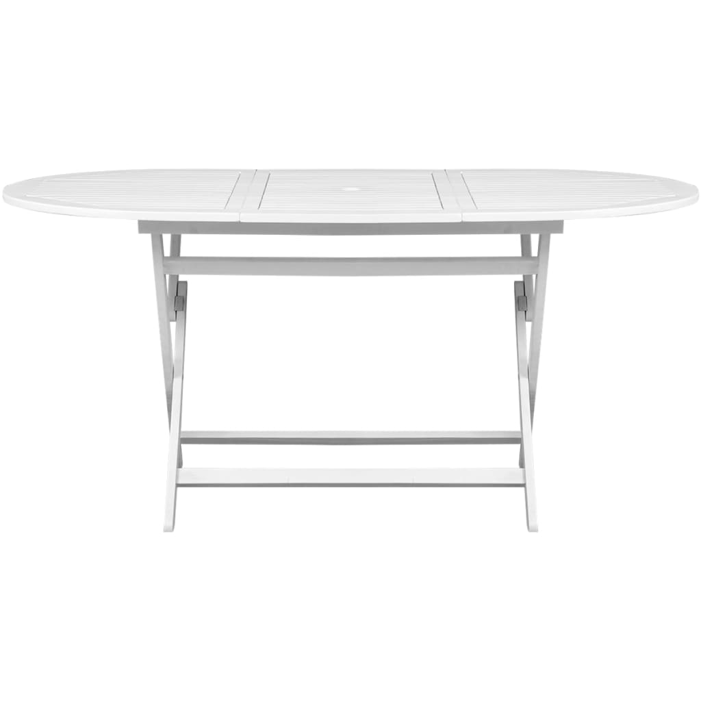 vidaXL fehér tömör akácfa kerti asztal 160 x 85 x 75 cm