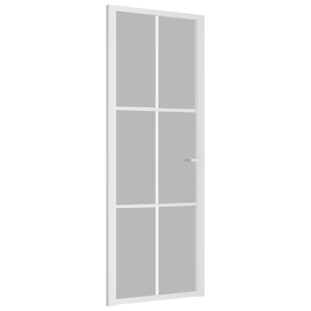 vidaXL fehér matt üveg és alumínium beltéri ajtó 76 x 201,5 cm