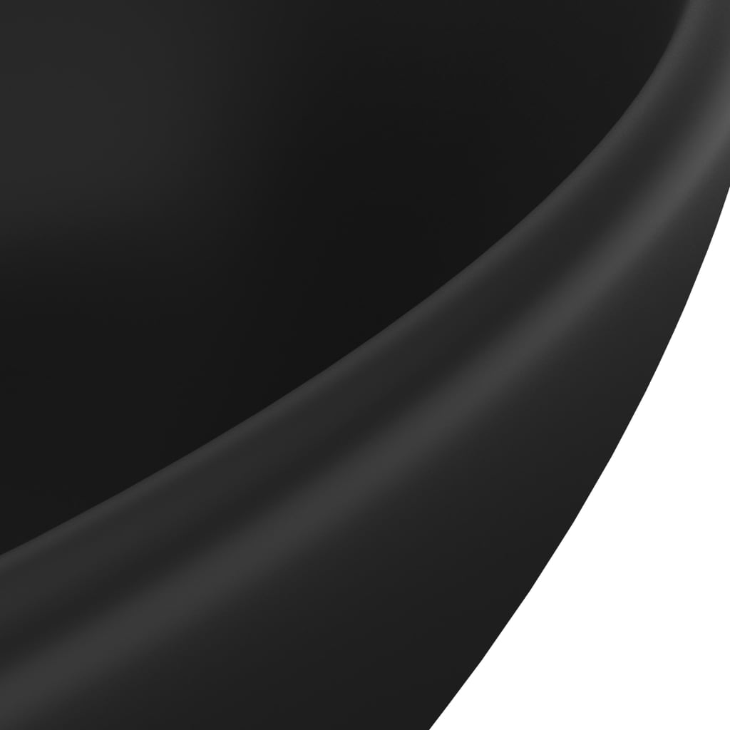 vidaXL ovális matt fekete kerámia luxus mosdókagyló 40 x 33 cm