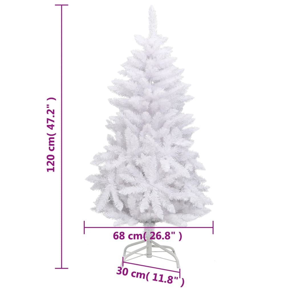 vidaXL fehér csuklópántos műkarácsonyfa állvánnyal 120 cm