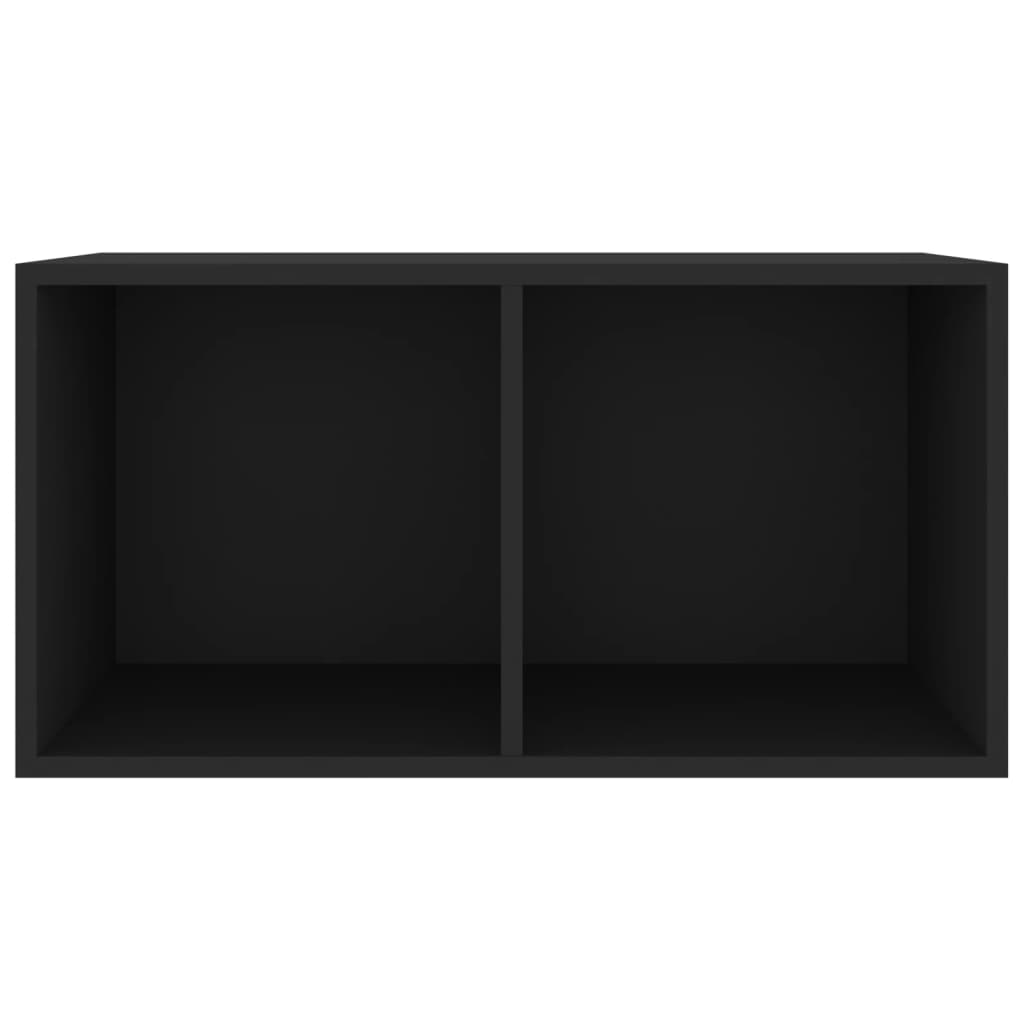 vidaXL fekete szerelt fa lemeztároló doboz 71 x 34 x 36 cm