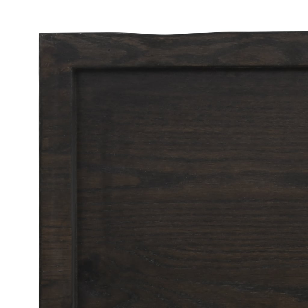 vidaXL sötétbarna kezelt tömör fa fürdőszobai pult 200x30x(2-4) cm