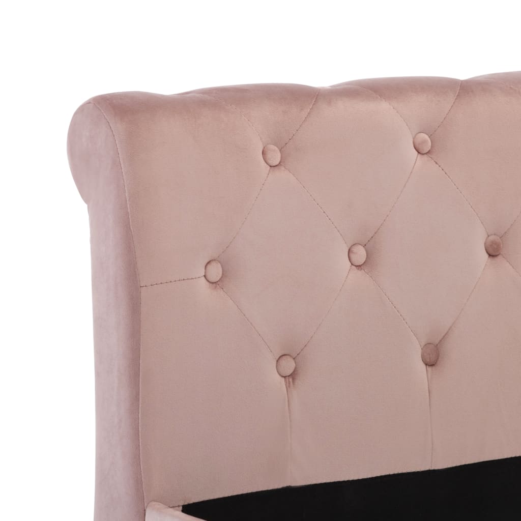 vidaXL rózsaszín bársony ágykeret 100 x 200 cm