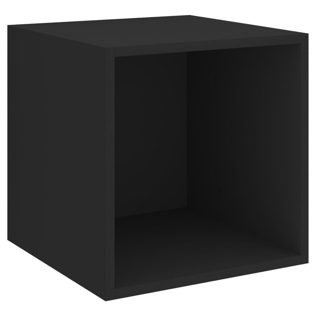 vidaXL 4 részes fekete forgácslap TV-szekrény szett