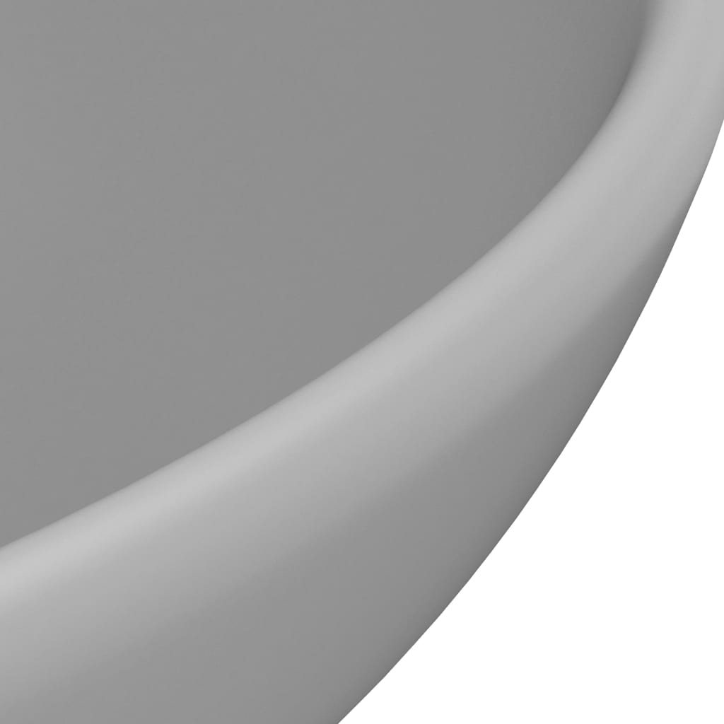 vidaXL kerek matt világosszürke kerámia luxus mosdókagyló 32,5 x 14 cm