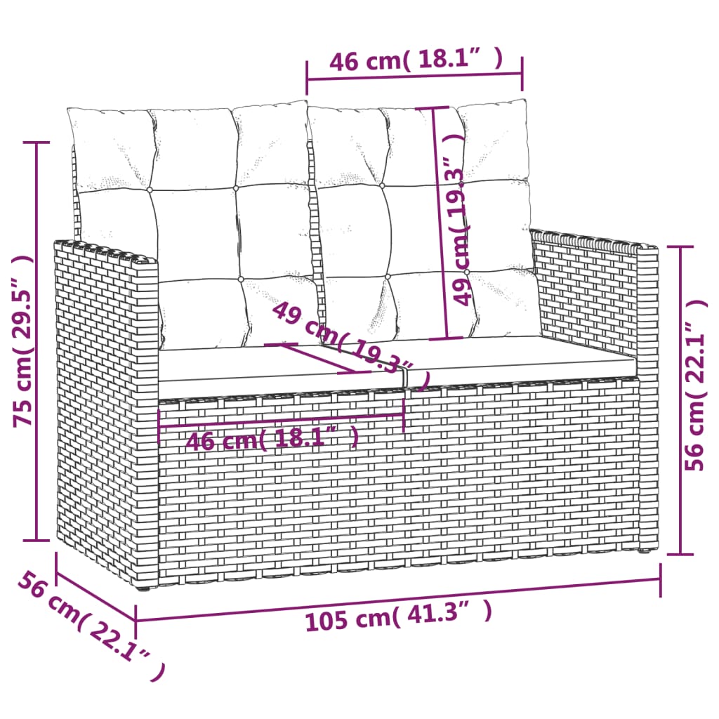 vidaXL 4 részes szürke polyrattan kültéri ülőgarnitúra párnákkal