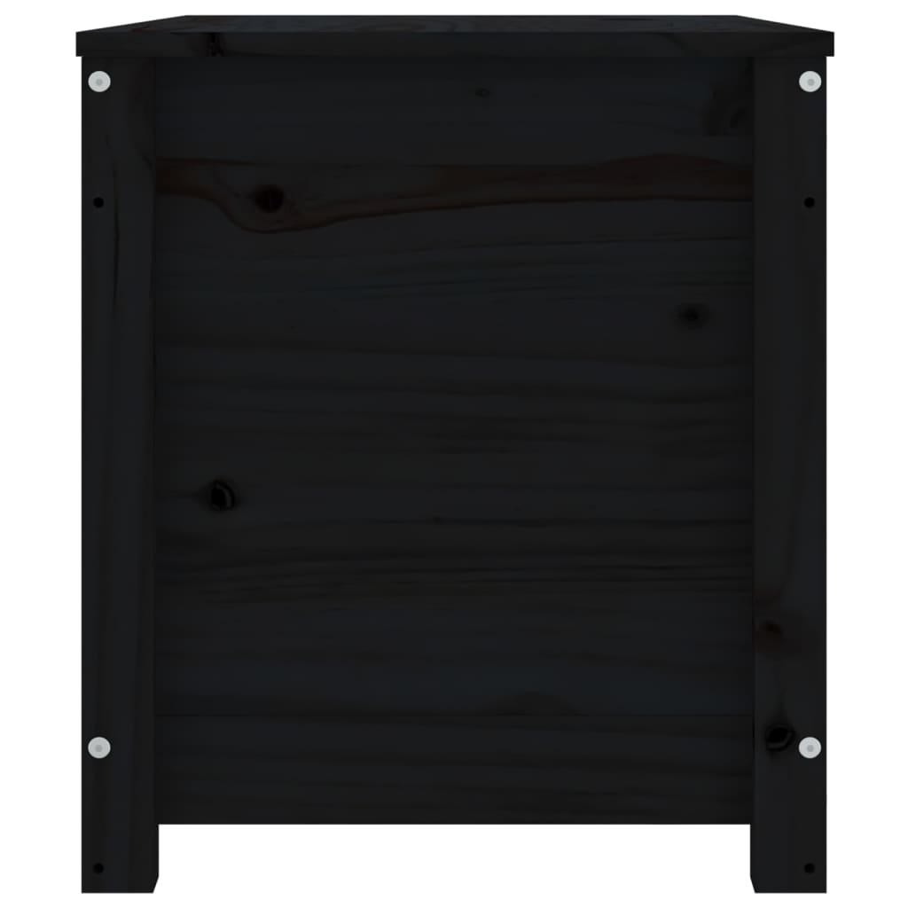 vidaXL fekete tömör fenyőfa tárolóláda 80x40x45,5 cm